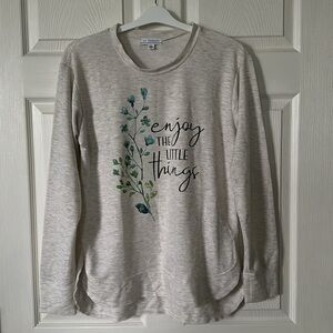 LA Threads Women’s Cream Graphic Long Sleeve Shirt Size L NC0068